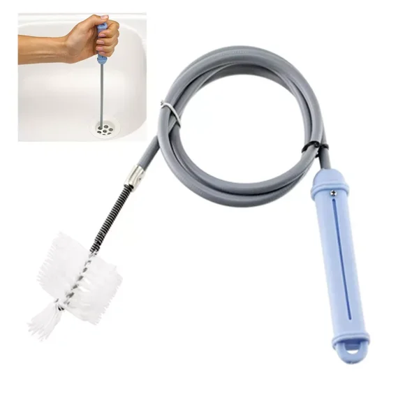 Sink Drain Brush Cleaner Tool 3.5Ft Fix Kitchen Unclog Bathrooms Tub Drain New