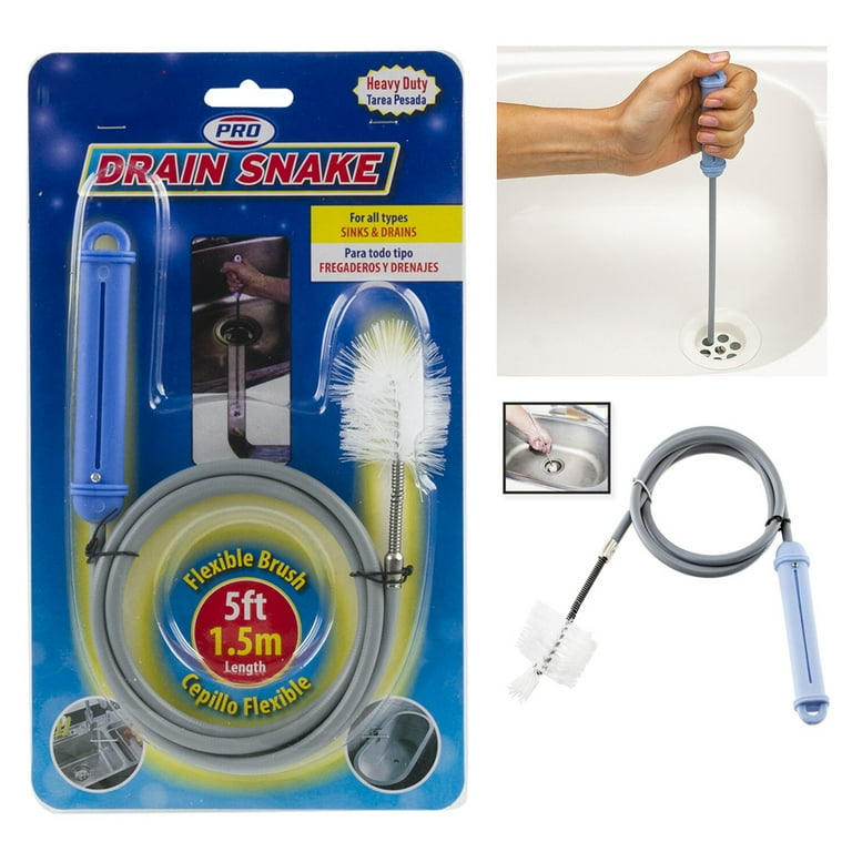 ATB Sink Drain Brush Cleaner Tool 5Ft Clog Remover for Kitchen