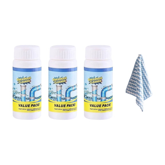 Sink and Drain Cleaner, Sink Drain Cleaning Powder, Multi-functional Pipe Unclogging Solution for Kitchen and Bathroom, Fast Acting Clog Remover for Home Use