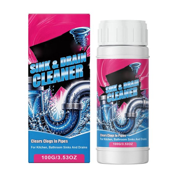 Sink Drain Cleaner Tool - Upgraded Powerful Pipe Unclogging Agent For Kitchen, Bathroom & Sewer Cleaning Multicolor