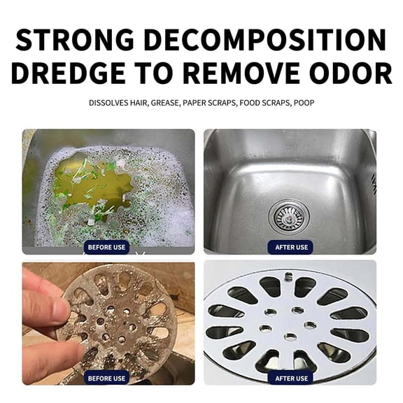 Sink Drain Cleaner, Upgraded Powerful Pipe Unclogging Agent for Kitchen, Bathroom & Sewer Cleaning Red