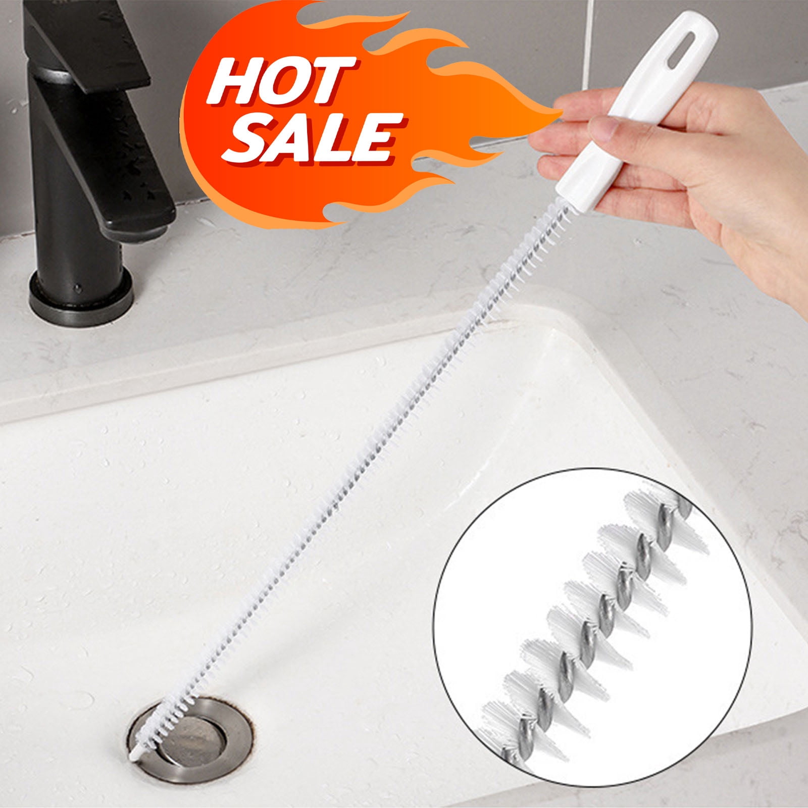 Sink Drain Overflow Cleaning Brush, Household Sewer Hair Catcher Long ...