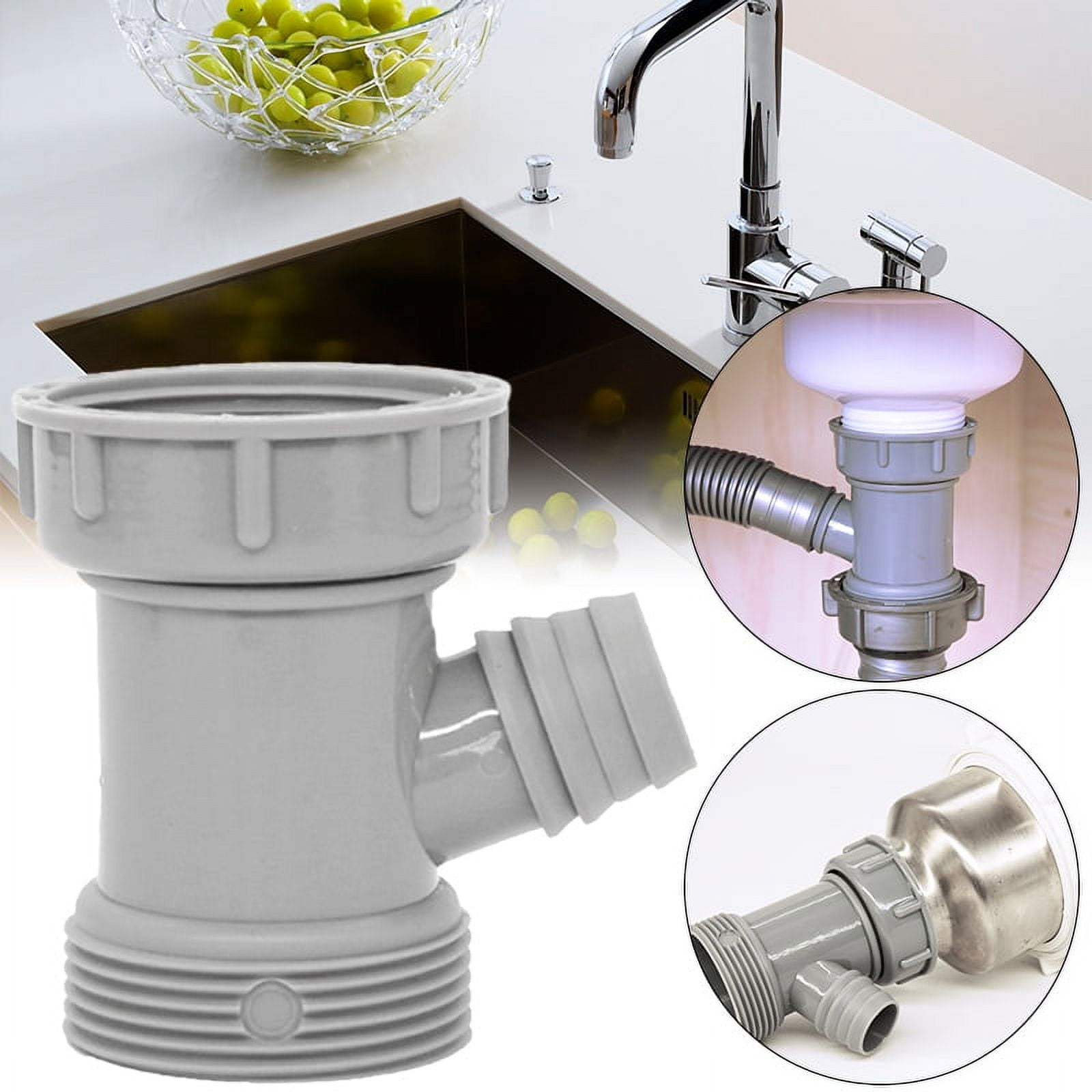 Sink Drain Pipe Adapter Y Shaped Kitchen Basin Sewer Branch Connector