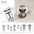 thumbnail image 1 of Sink Drain, Pop Up Sink Drain Stopper, Sink Drain Strainer, Sink Stopper with Basket, 3X1.5X3 Inch Stainless Steel Bathroom Push Type Basin Plug with Integrated Mesh Catcher,, 1 of 7