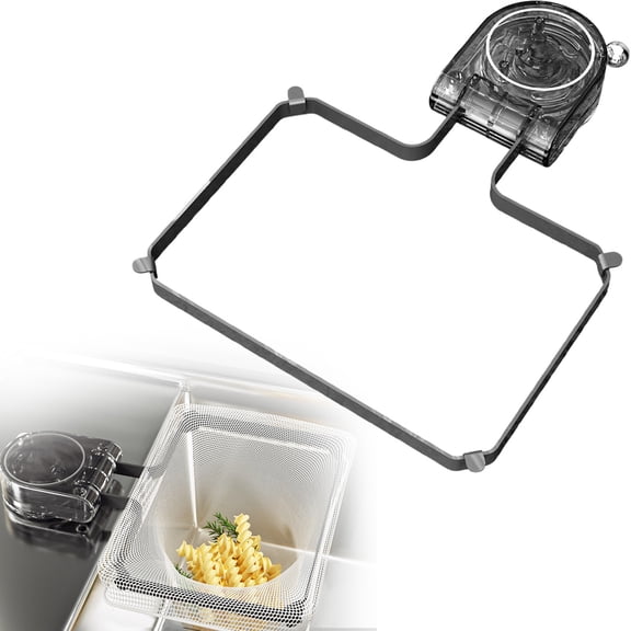 Sink Drain Rack with Strainer, Foldable Food Catcher for Kitchen, Corner Basket Garbage Disposal Strainer Side, with 50 pcs Disposable Mesh Bags kitchen sink strainer mesh