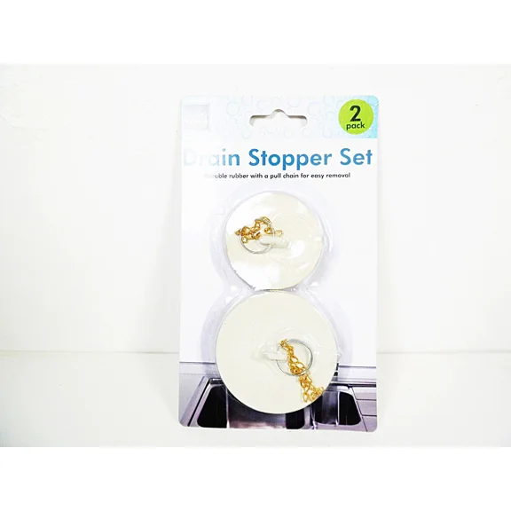 Sink Drain Stoppers Kitchen Bathroom Tub Stops Rubber Stopper White Plug 2 Plugs