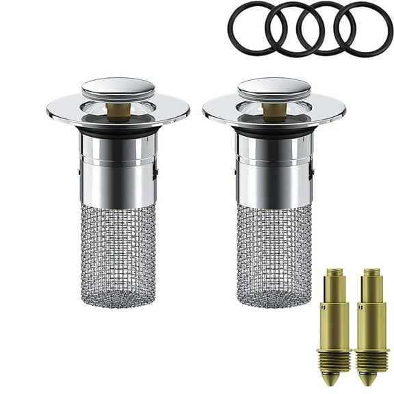 Sink Drain Strainer Plug, Bathroom Sink Bound Stopper, Anti Overflow Push Sink Drain Strainer for Kitchen, Indoor Hotel, Bathroom Household