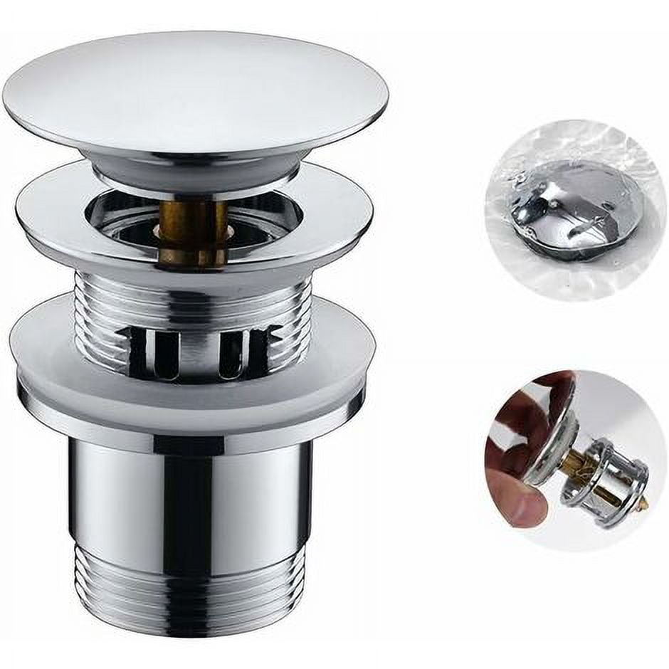 Sink Drain with Strainer Basket, Pop up Drain System Drain with