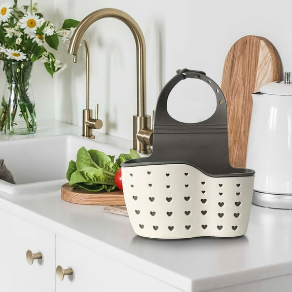 Sink Drainer under $5! Xqxayjr Double Layer Sink Organizer Basket, Hanging Sponge Holder for Kitchen Sink, TPR Draining Rack for Dish Soap, Brushes, Cleaning Supplies, 21x8.5x5cm