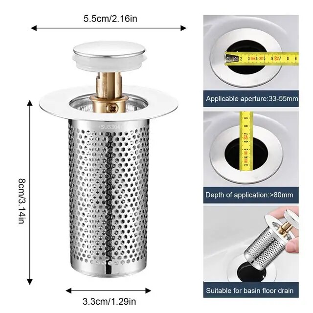 Sink Drains Filter Bathroom Sink Filter Plug Stopper Wash Basin Hair ...