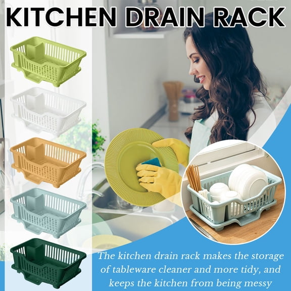 Sink Drying Rack for Kitchen – Compact Over-Sink Dish Rack with Multi-Tier Compartments, Elevated Dividers & Efficient Drainage for Plates, Cups, Utensils