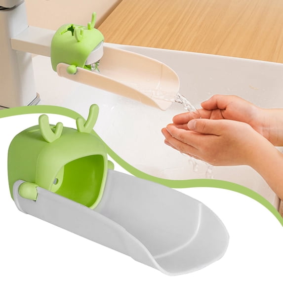 Sink Extender for Toddlers, Kids Faucet Extender, Toddler Sink Faucet Extension, Deer Water Spout Extender for Bathroom, Kitchen, Hand Washing, Green