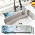 thumbnail image 1 of Sink Faucet Absorbing Mat, 2 Pack Drying Mat Around Faucet Sink Splash Guard Behind Faucet Sinkmat For Kitchen Bathroom Island Rv 15 * 5.5 Inch (60 * 14 cm), 1 of 6