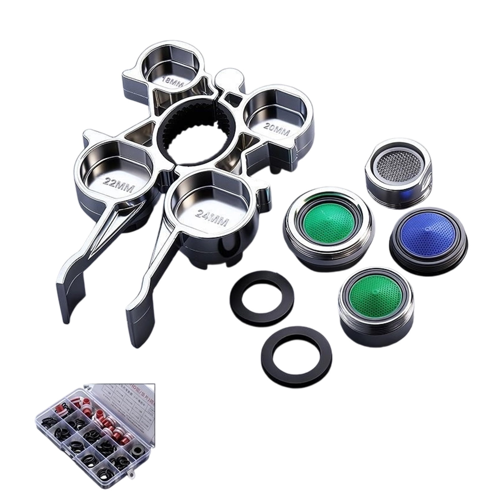 Sink Faucet Aerator Replacement Inserts Splash Proof Tap Bubblers Water Saving Flows Restrictors with Removal Wrench