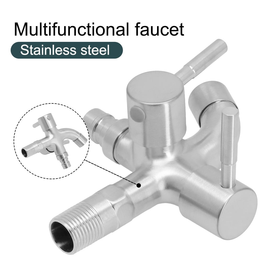 Sink Faucet Diverter Valve, One in Two Out Faucet Adapter for Washing ...