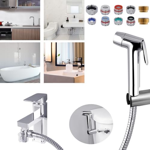 Sink Faucet Hose Sprayer Attachment with 10 Adapters - Dual Function Handheld Bidet, Rinser & Shower Head - for Feminine Hygiene, Baby Diaper Cleaning & Pet Bathing$$Tools & Hardware Other