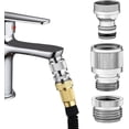thumbnail image 1 of Sink Faucet Quick Connector,Faucet Adapter for Sink Connection Shower Hose/Garden Hose/Portable Washing Machine,Pet Bathing Chrome, 1 of 8
