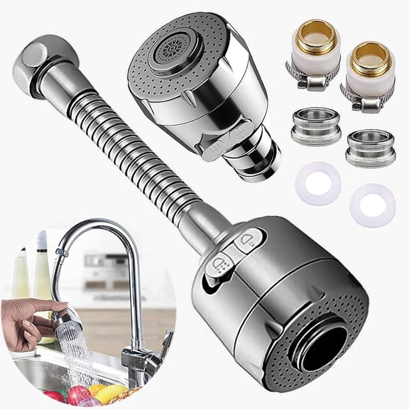 Sink Faucet Sprayer Attachment, Ergonomic Design Polished Chrome Finish Rotatable with Extension Hose