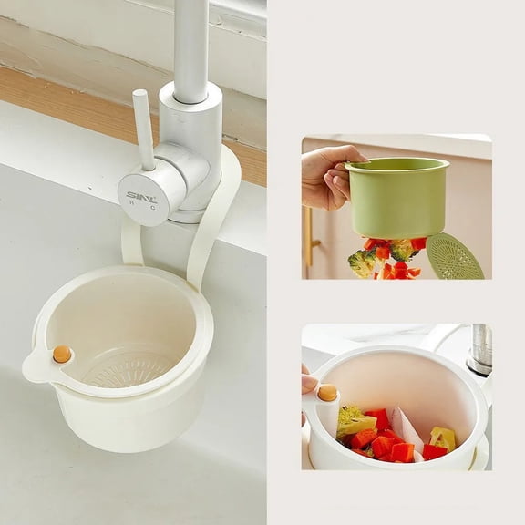 Sink Hanging Strainer Basket Creative No Punching Openable Bottom Cover Detachable Sink Trash Catcher Kitchen Tool