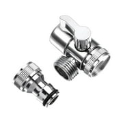 2Pcs Sink Faucet Diverter Valve with Aerator and Male Threaded Adapter, Washing Machine Hose Connector for Water Diversion