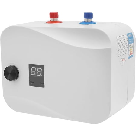 Under Sink Instant Water Heater 2.5 Gallon Water Heater Mini Tank Water Heater Digital Display RV Small Hot Water Heater 1/2" NPT Wall / Floor Mounted