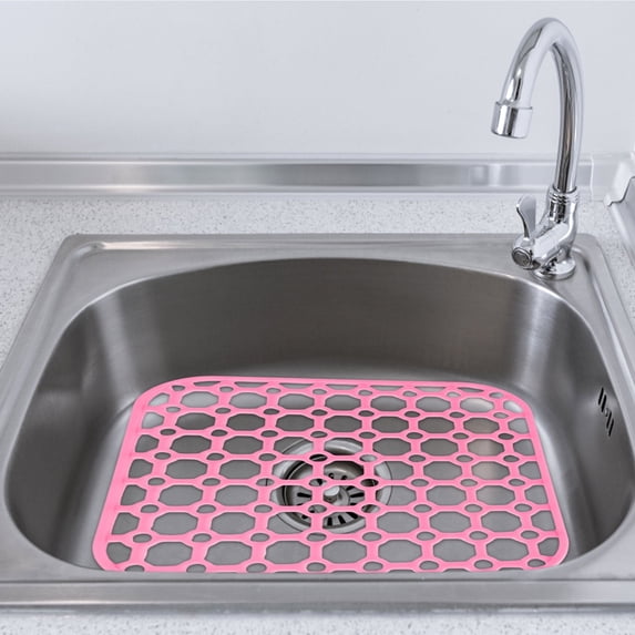 Sink Mat, 10.2x10.2in Plastic Foldable Sink Protector, Heat Resistant, For Kitchen Basin Bottom, Ideal for Stainless Steel Porcelain Farmhouse Sinks