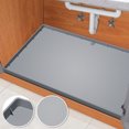 thumbnail image 1 of Under Sink Mat, 34" x 22" Under Sink Mats for Kitchen Waterproof - Silicone Under Sink Liner Drip Tray with Drain Hole, Sink Cabinet Mat for Kitchen & Bathroom (Grey), 1 of 7
