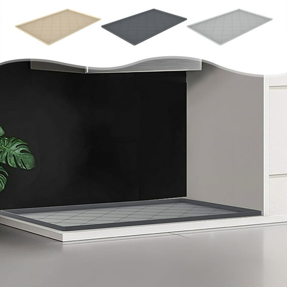 Under Sink Mat for 36" Cabinets | Leak Proof Drainage Mat 34"x22"x1.6" | Thermal Insulation Slip Resistant Storage Tray for Kitchen and Bathroom Cabinets