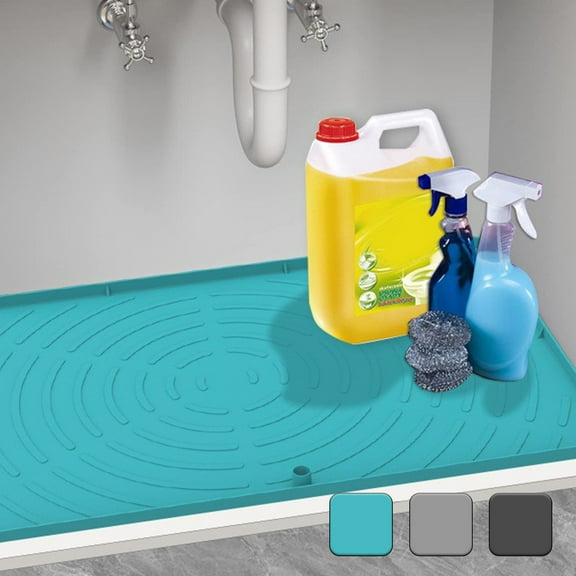 Under Sink Mat, Kitchen Cabinet Liner, 34 by 22 Non-slip Drip Tray with Raised Edges, Waterproof & Easy to Clean Shelf Protector for Bathroom and Kitchen Organization,Vsgery