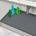 thumbnail image 1 of Under Sink Mat - Waterproof Kitchen Cabinet Tray - 34" x 22" Flexible Silicone Under Sink Liner with Drain Hole - Kitchen Bathroom Cabinet Mat and Protector for Drips Leaks Spills, 1 of 7