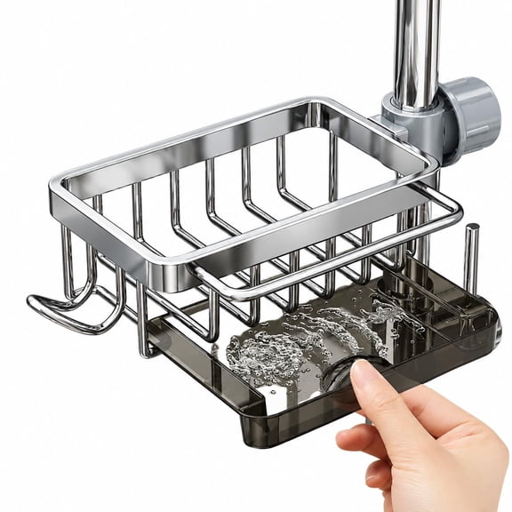 Hanging Faucet Drain Rack with Drip Tray Stainless Steel, Detachable ...