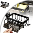 thumbnail image 1 of Sink Organizer Rack for Kitchen and Bathroom, Stainless Steel Detachable Hanging Faucet Drain Rack with Tray Faucet Sponge Holder for Bathroom, Scrubbers, Soap, 1 of 4