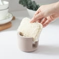 thumbnail image 1 of Sink Organizer, Sponge Holder and Drain Rack for Kitchen Counter, Ceramic Soap Dish Cloth Storage Caddy, Compact Countertop Organizer, 1 of 6