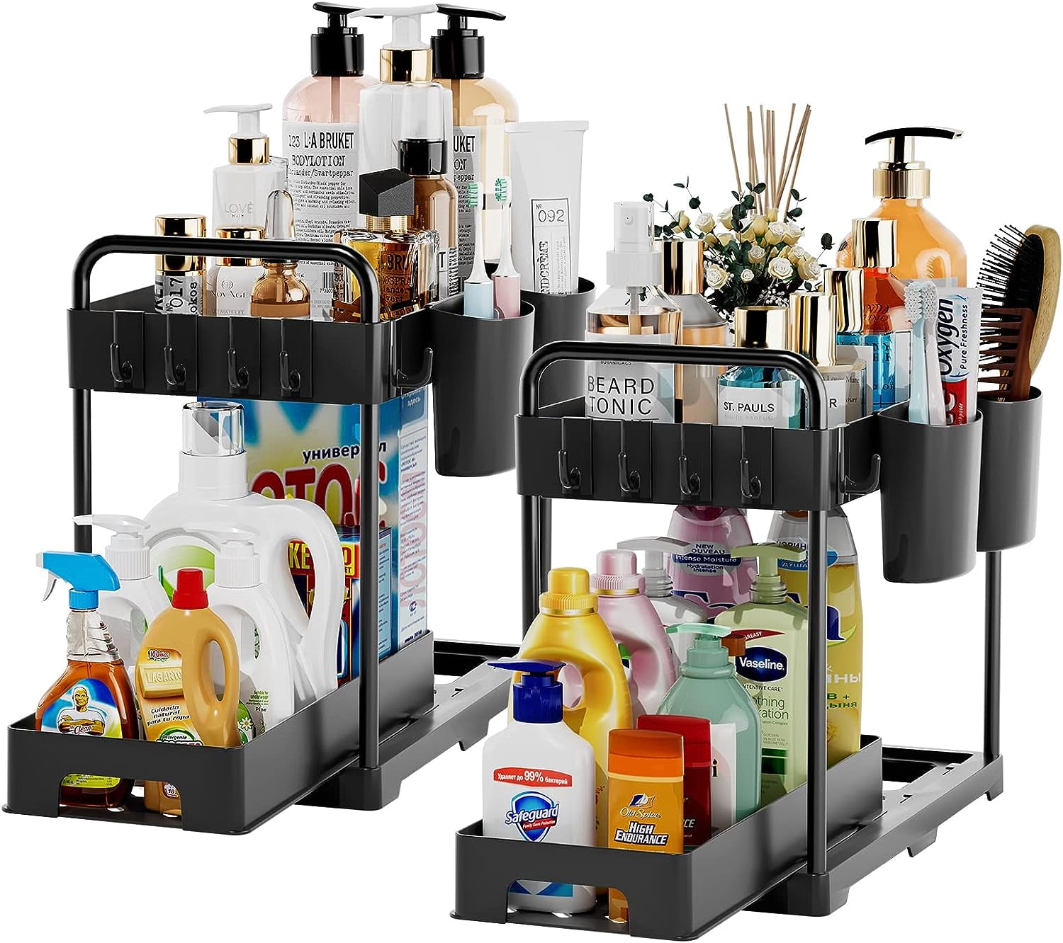 Under Over Sink Organizer and Storage, Under bins for Kitchen and ...