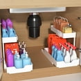 thumbnail image 1 of Under Sink Organizers and Storage, L-Shape Kitchen Bathroom Organization, 2-Tier Sliding Storage Under Bathroom Kitchen Sink Cabinet Organizer Shelf Pull Out 2 Pack (White), 1 of 5