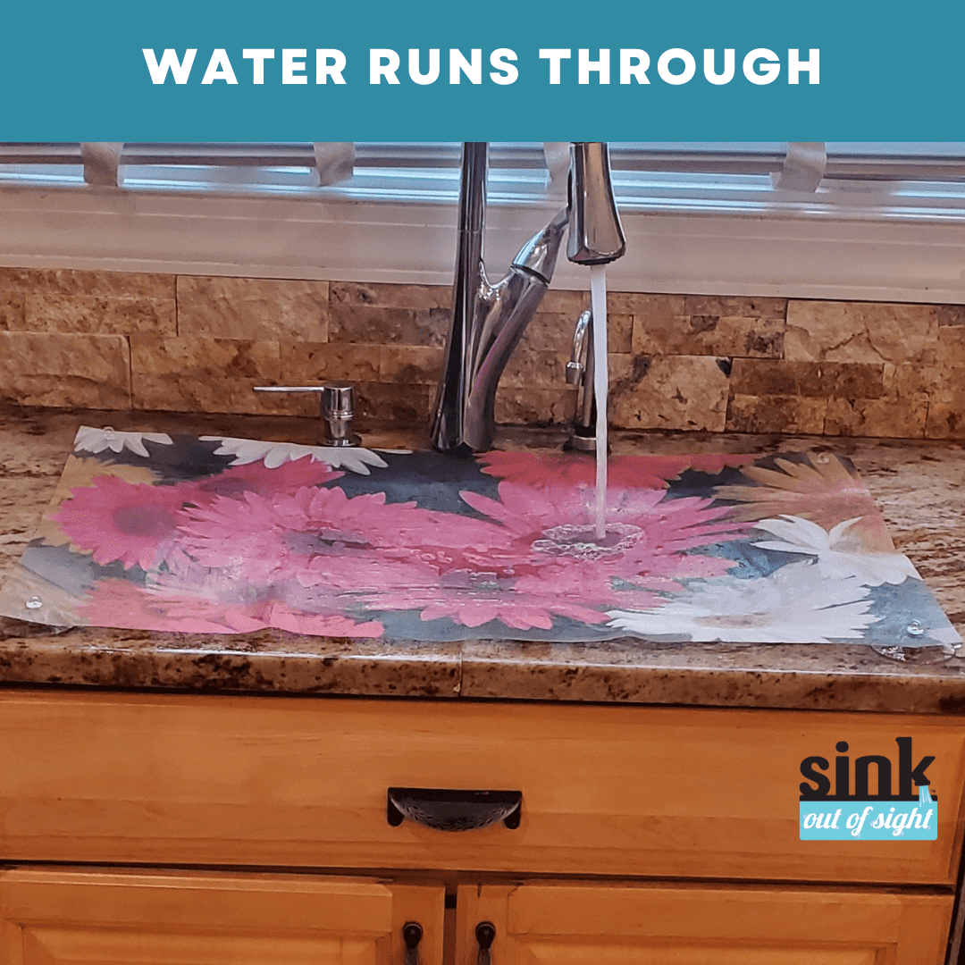 Home Décor Sink Cover, Dish Drain Screen, Counter Pad, Design: Daisies ...