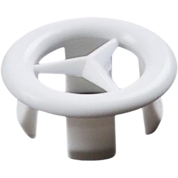 Sink Overflow Cover Rings with Filter Kitchen Basin Hole Insert Cap - 6 Pieces Home Accessories Flat Hollow in White cross