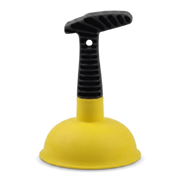 Mini Plunger with Short Handle, Easy to Use Sink Plunger, Powerful Unclogging Tool for Kitchen Sink, Shower, Bathroom Drains - Yellow