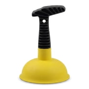 Mini Plunger with Short Handle, Easy to Use Sink Plunger, Powerful Unclogging Tool for Kitchen Sink, Shower, Bathroom Drains - Yellow