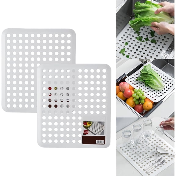 <new_title>Hollow Design Mesh 12.7in x 11.2in Sink Mat</new_title>