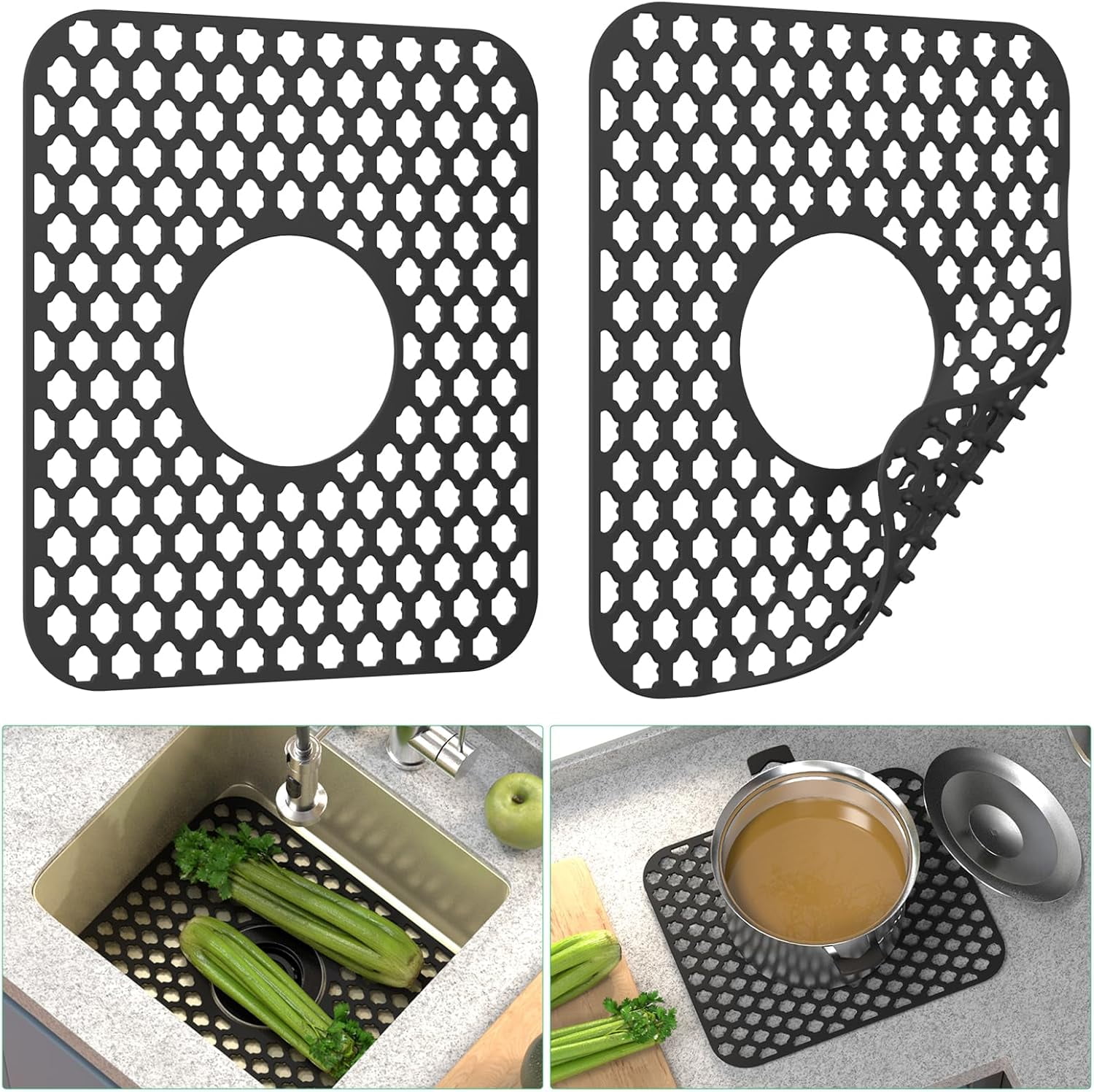 Sink Protectors for Kitchen Sink, Kitchen Silicone Sink Mats Protector ...