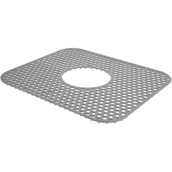 OUNONA Durable Silicone Sink Protector Mat for Kitchen Use Grey Easy to Clean and Store 12.5 x 18 inches