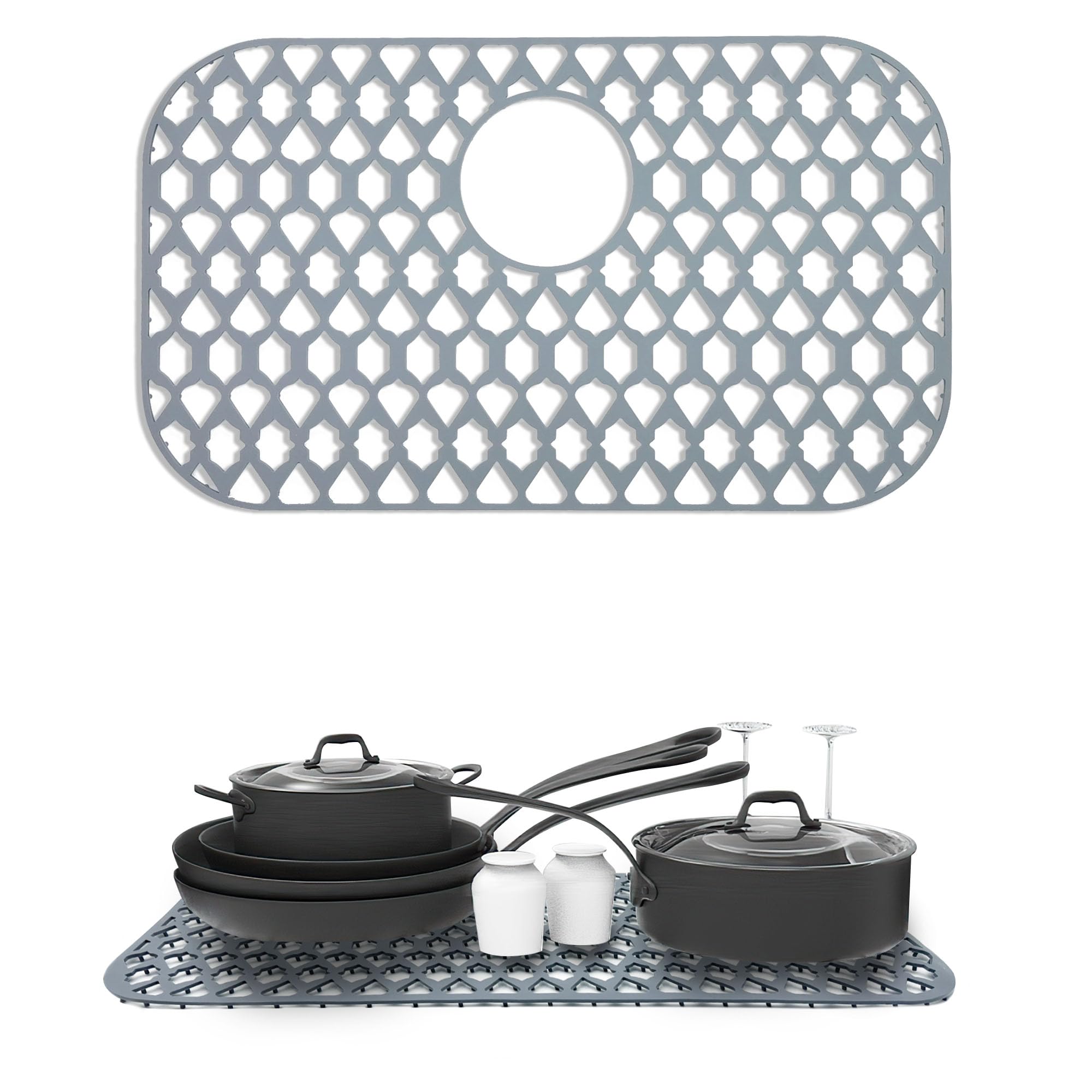 Sink Protectors for Kitchen Sink 22"x13", Large Farmhouse Silicone Sink