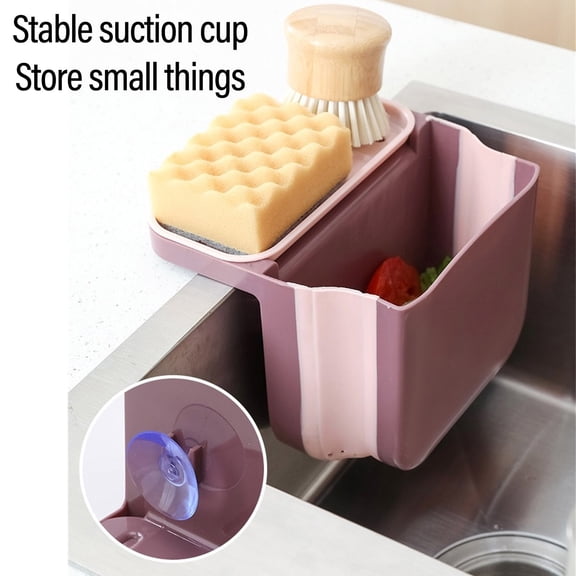 Sink Rack Kitchen Storage Basket Expandable Drain Organizer No Drill Suction Cup Space Saving For Kitchen Bathroom Sponge Fruit Cleaning Supply Storage And Home Organization Use