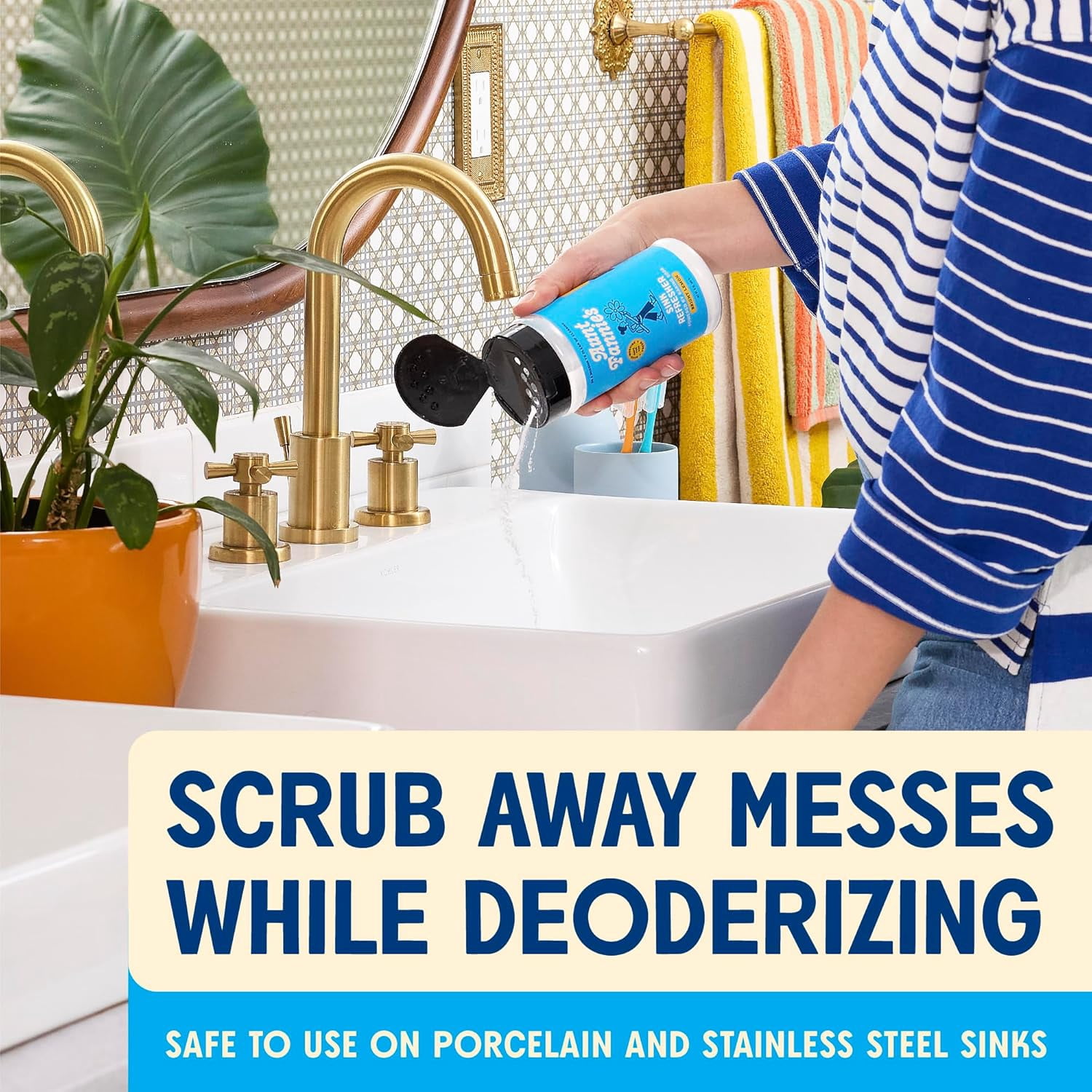 Sink Refresher  Lemon Powder Scrub and Odor Minimizer for Sinks Drains and Garbage Disposals 16 Ounces Pack of 6