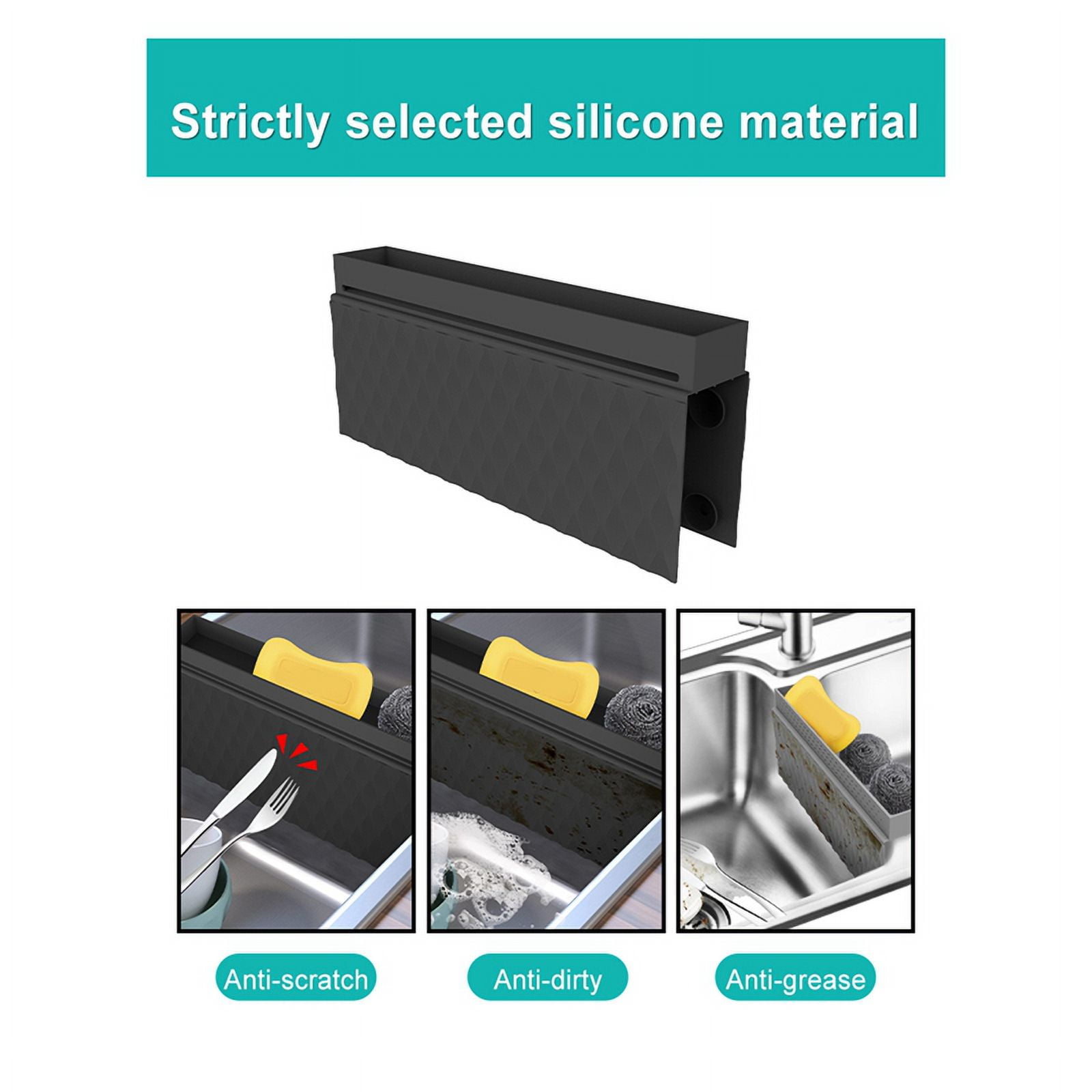 Sink Saddle Mat Ultra Thin Sink Protector Super Soft Kitchen Sink Mat with Suction Cups No Smell