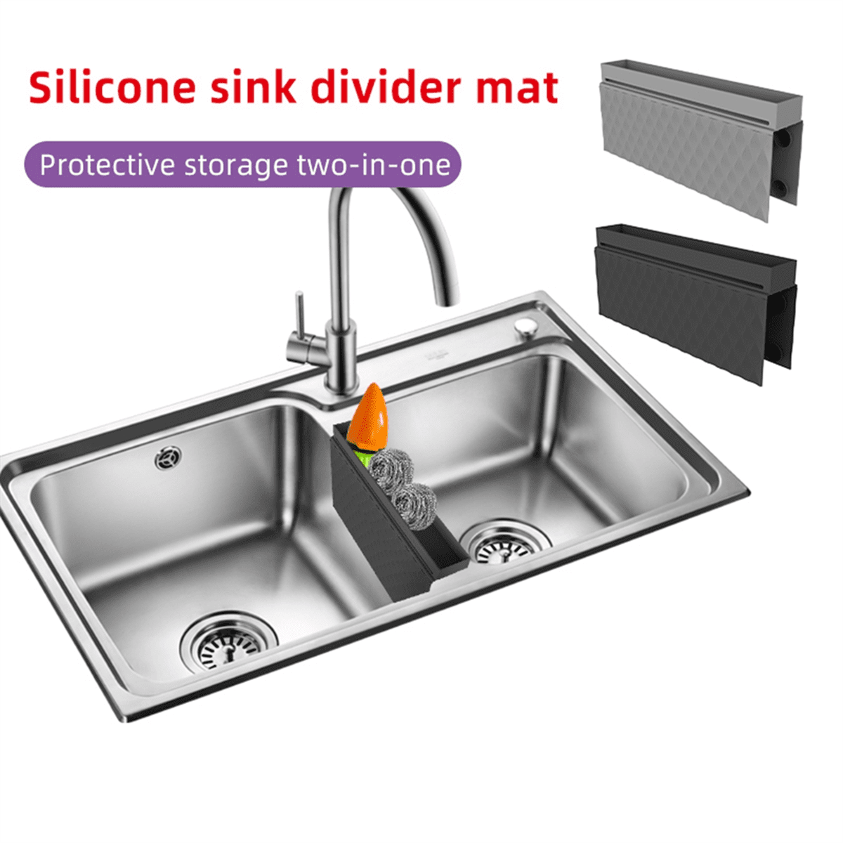Sink Saddle Mat Ultra Thin Sink Protector Super Soft Kitchen Sink Mat with Suction Cups No Smell