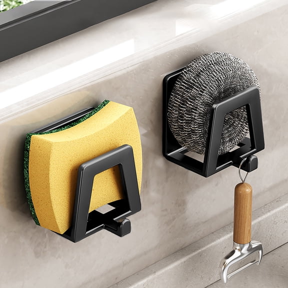 Sink Shelf Metal Waterproof Stick Hook 4.5x4.5x4.5cm Wall Mount Drains Rack Sponge Pot Cover Cutting Board Storage Bathroom Kitchen Organizer Easy Install Strong Adhesive