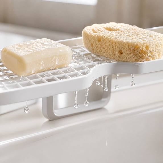 Sink Shelf Above The Sink, Over Sink Organizer for Bathroom and Kitchen Counter, Faucet Shelf with Drainage Rack, Space-Saving Storage Caddy for Sponges and Soap