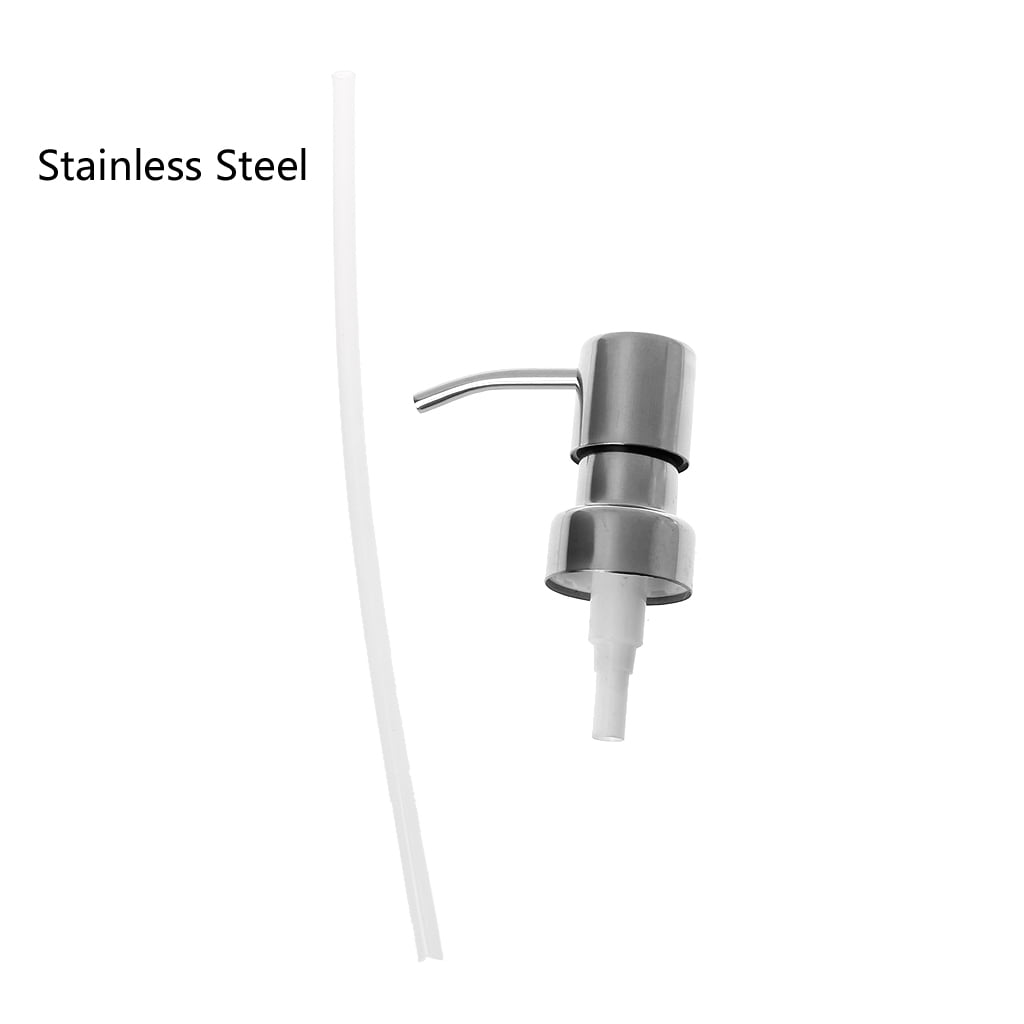 Sink Soap Dispenser Stainless Steel Pump for Head Hand Press Liquid Dispensers Replacement Flat